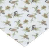 マツ円錐形および鳥のクリスマスパターン テーブルクロス (アングル)