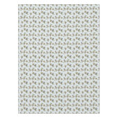 マツ円錐形および鳥のクリスマスパターン テーブルクロス (正面)