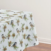 マツ円錐形および鳥のクリスマスパターン テーブルクロス (インサイチュ)