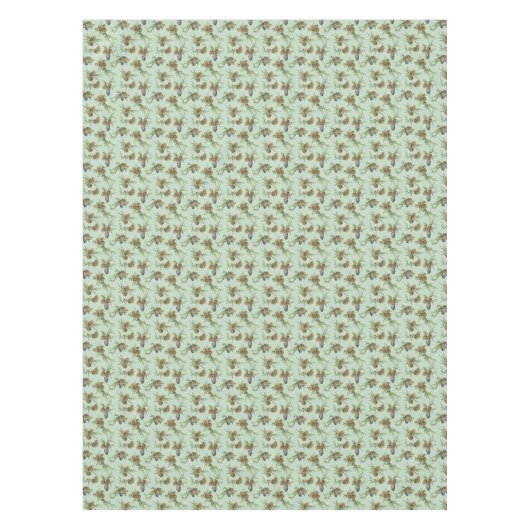 マツ円錐形のクリスマスパターン-クリスマスのギフト テーブルクロス (正面)