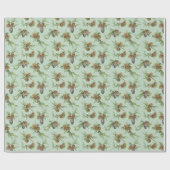 マツ円錐形のクリスマスパターン-クリスマスのギフト ラッピングペーパー (フラット)