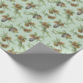 マツ円錐形のクリスマスパターン-クリスマスのギフト ラッピングペーパー (角)