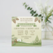 マツ円錐形の結婚式招待状 招待状 (スタンド正面)