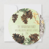 マツ円錐形の自然の円形のクリスマスの休日カード シーズンカード (裏面)