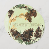 マツ円錐形の自然の円形のクリスマスの休日カード シーズンカード (正面/裏面)