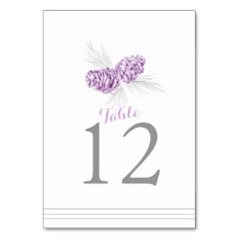 マツ円錐形の芸術の紫色の白い結婚式のテーブル数 テーブルナンバー