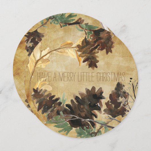 マツ円錐形はクリスマスの休日カードのあたりで織りました シーズンカード (正面/裏面)