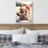 マツ円錐木付きチムンク キャンバスプリント (インサイチュ (寝室))