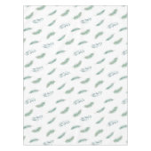 マツ果実のクリスマスの緑の水彩画のテーブルクロス テーブルクロス (正面)