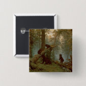 マツ森林の朝、1889年 缶バッジ (正面&裏面)