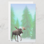 マツ森林文房具のアメリカヘラジカ 便箋 (正面/裏面)