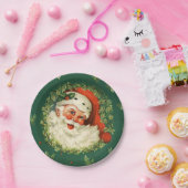マツ針およびサンタのクリスマス ペーパープレート (パーティー)