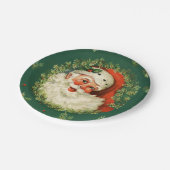 マツ針およびサンタのクリスマス ペーパープレート (アングル)