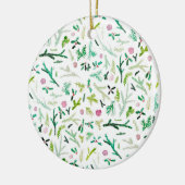 マツ、ヒイラギ及びキャンデー セラミックオーナメント (左)