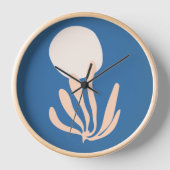 マティインスパイアスピーチアンドブルーリーフ切り出し 壁時計 (正面)