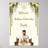 マティコア・ハルディ結婚インディアンのグルームズ歓迎サイン ポスター (正面)