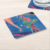 マティスのアトリエにナスタチウムの花 スクエアペーパーコースター (アングル)