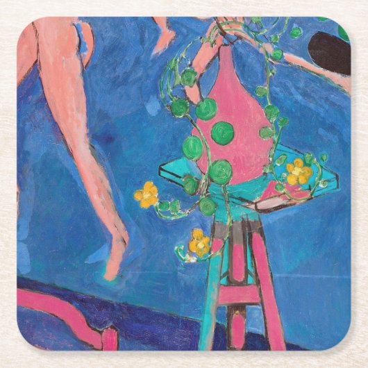 マティスのアトリエにナスタチウムの花 スクエアペーパーコースター (正面)