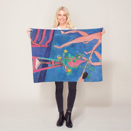 マティスのアトリエにナスタチウムの花 フリースブランケット (インサイチュ)