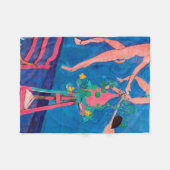 マティスのアトリエにナスタチウムの花 フリースブランケット (正面(横))