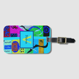 マティスのブルーファッション抽象芸術インスピレーション ラゲッジタグ