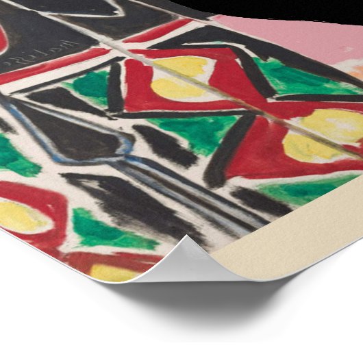 マティスのポスターの後の窓の下の猫 ポスター (角)