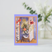 マティスの花をボウルに ポストカード (スタンド正面)