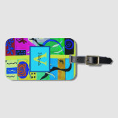 マティスの黄色のファッション抽象芸術インスピレーション ラゲッジタグ (正面横)