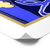 マティスインスパイアブルーレッドスチルライフワインレモン ポスター (角)