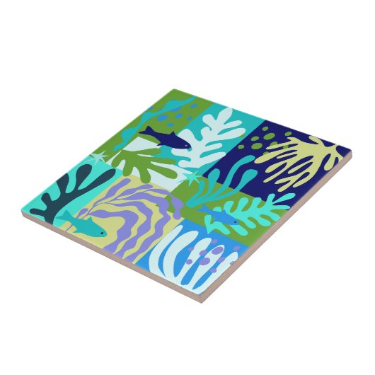 マティスインスパイア海ライフ紙切り出しアクア タイル (側面)