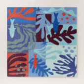 マティスインスパイア海ライフ紙切り出しブルー ジグソーパズル (横)