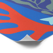 マティスインスパイア海ライフ紙切り出しブルー ポスター (角)