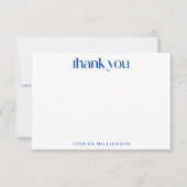 マティスボタニカルブルーブラックカスタムブライダルシャワー サンキューカード (正面)