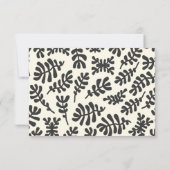 マティスボタニカル白黒カスタムブライダルシャワー サンキューカード (裏面)