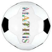 マティス名の刺繍エレガント付 サッカーボール (回転)