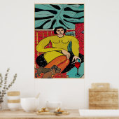 マティス夫人、ダックスフント、赤ワイン ポスター (キッチン)