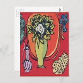 マティス風の花瓶のマグノリア ポストカード (正面/裏面)