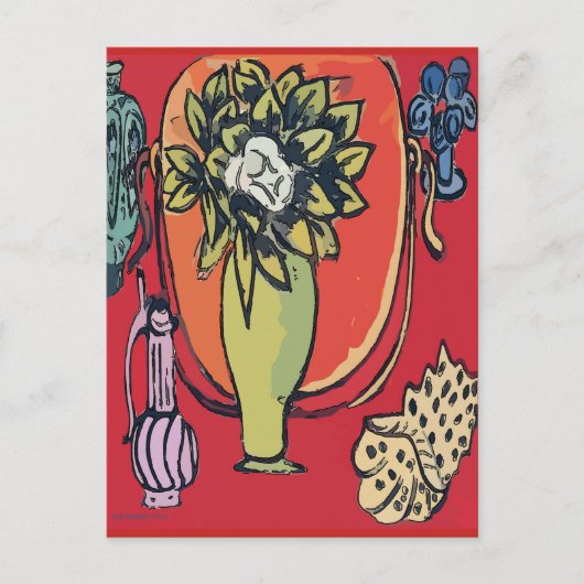 マティス風の花瓶のマグノリア ポストカード (正面)