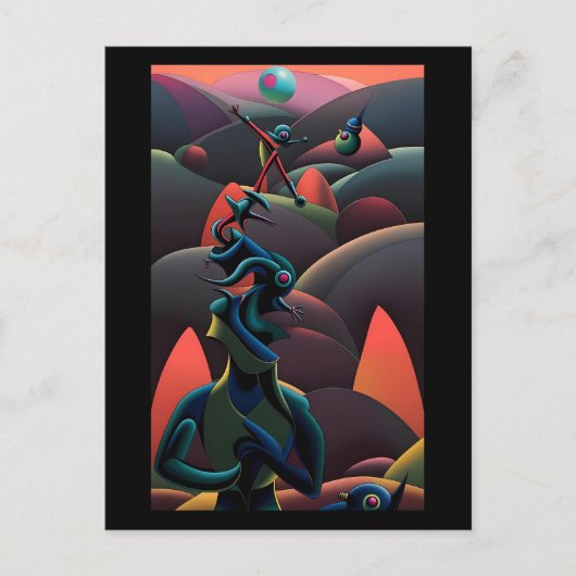 マティーニがオリーブの惑星に着陸 – ケンゲージ ポストカード (正面)