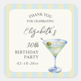 マティーニでちょっと大人になったお誕生日お祝い スクエアシール