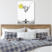 「マティーニとスプラッシュ」ウォールアート キャンバスプリント (インサイチュ (寝室))