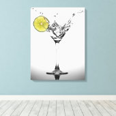 「マティーニとスプラッシュ」ウォールアート キャンバスプリント (インサイチュ (ウッドフロア))