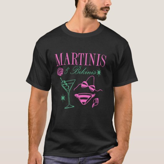 マティーニとビキニの衣類 Tシャツ (正面)