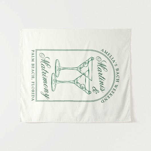 マティーニと結婚の独身最後の週末 タペストリー (正面(横))