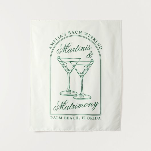 マティーニと結婚の独身最後の週末 タペストリー (正面)