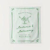 マティーニと結婚 グリーン バチェロレッテパーティー タペストリー (正面)