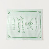 マティーニと結婚 グリーン バチェロレッテパーティー タペストリー (正面(横))