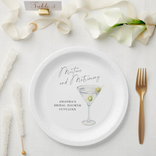 マティーニと結婚 Bridal shower  ペーパープレート (ウェディング)