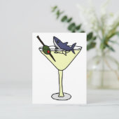 マティーニのオリーブを食べるサメ ポストカード (スタンド正面)