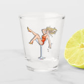 マティーニの赤い服を着た女の子 ショットグラス (正面)